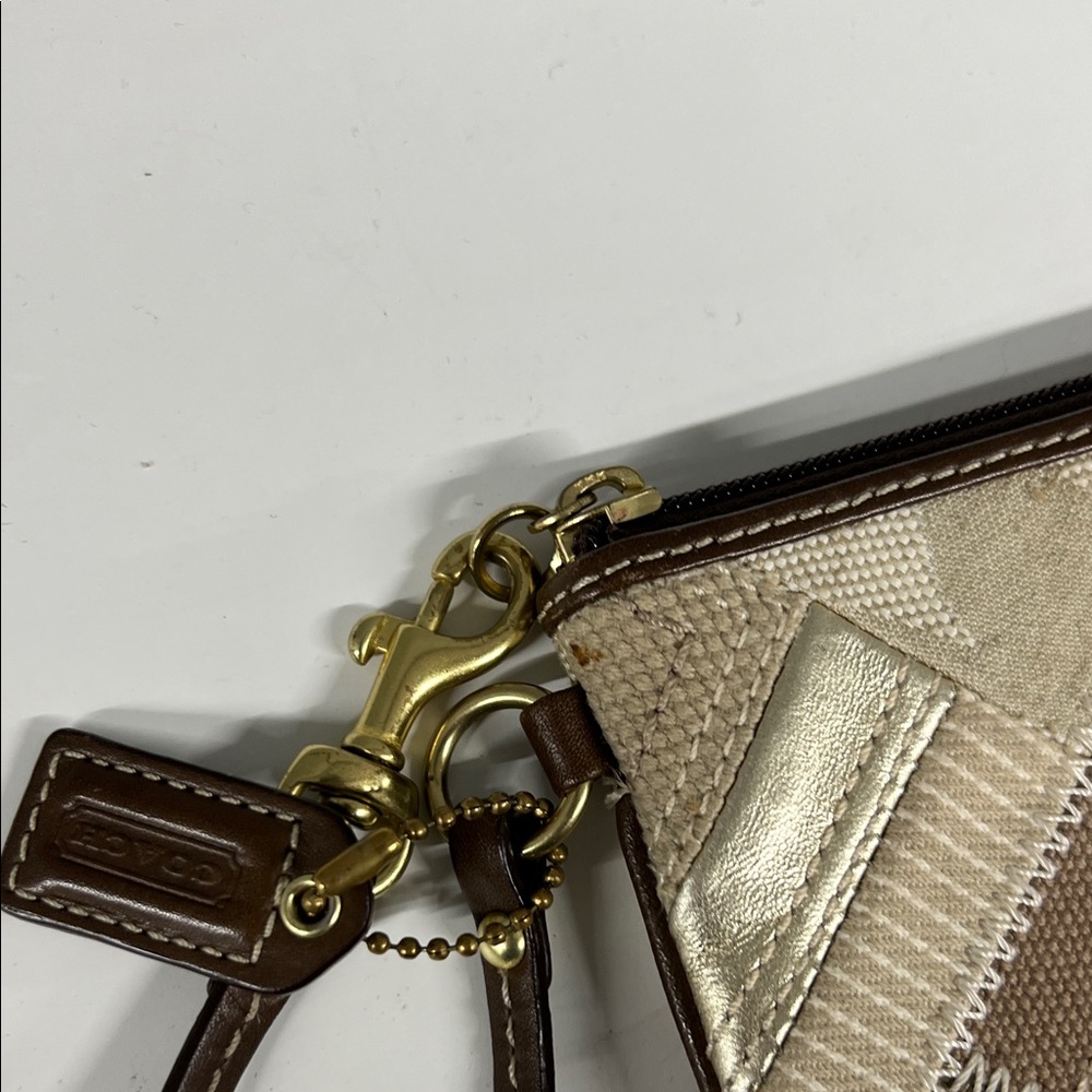 Coach Brown Patchwork Wristlet - Picture 11 of 14